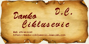 Danko Ciklušević vizit kartica